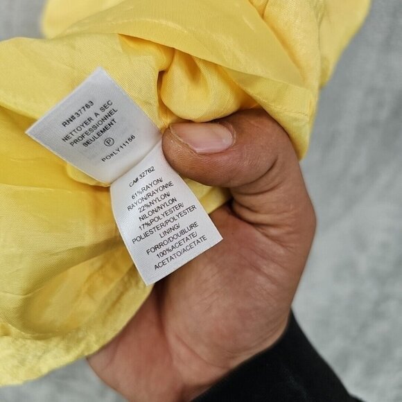 Laundry By Shelli Segal Cocktail Dress Womens 2 Yellow Satin Sequin Rhinestone - Picture 8 of 9